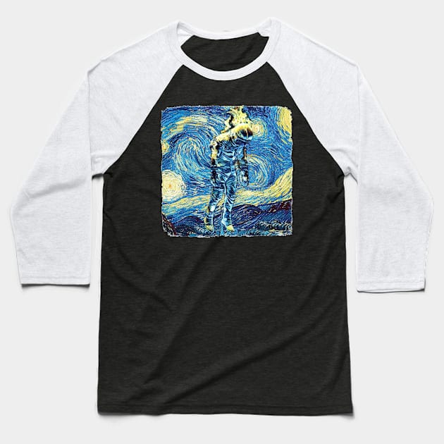 Space Warrior Van Gogh Style Baseball T-Shirt by todos